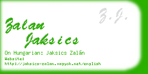 zalan jaksics business card
